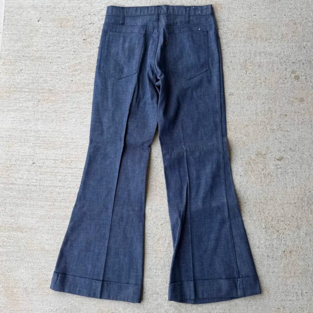 Vintage 70s Levis Big E Sta-Prest Bell Bottom Pants Blue 656 W32 L32 NWOT
